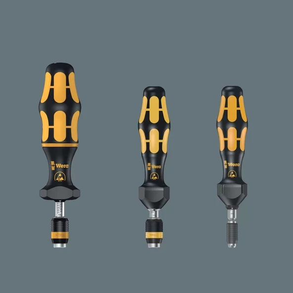 Wera 7400 Serisi ESD Kraftform Ayarlanabilir Torklu Tornavida (0,1-3,0 Nm), Rapidaptor Hızlı Uç Değiştirme Mandrenli, 74 - 3