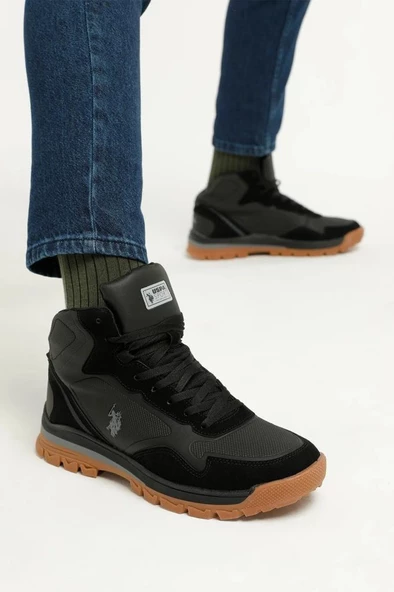U.S Polo Assn. SAGAN HI 4PR 101811701 Erkek Bot Siyah 40-45 - 2