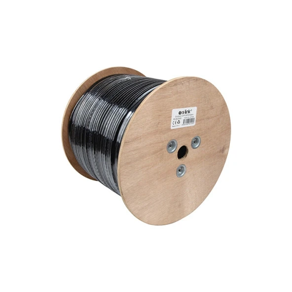S-link 305-metre SL-CAT609 23AWG 0.56mm CCA Double Jack GRİ+Siyah CAT6 Kablo