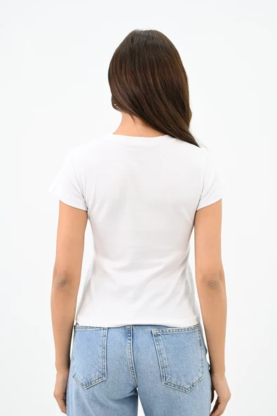 Kadın Kısa Kollu Basic T-shirt 1775-25 - 10