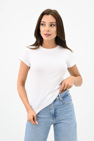 Kadın Kısa Kollu Basic T-shirt 1775-25 - 7