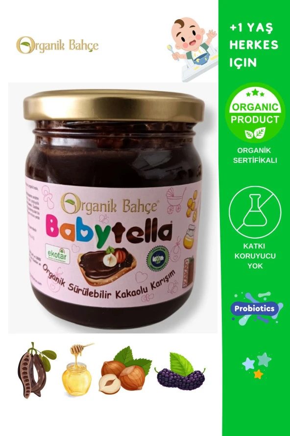 Organik Babytella Sürülebilir Kakaolu Karışım 350 gr Probiyotik Ve Vitamin Içerikli