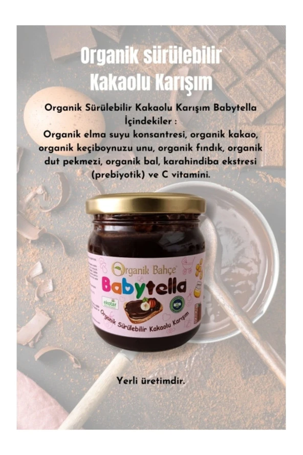 Organik Babytella Sürülebilir Kakaolu Karışım 350 gr Probiyotik Ve Vitamin Içerikli - 2