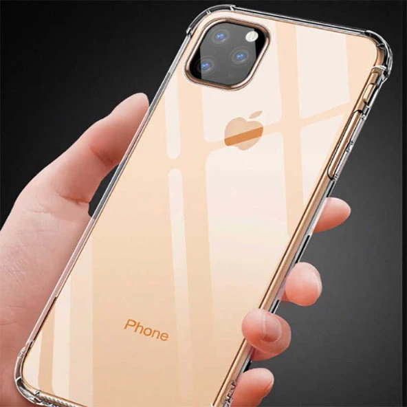 Apple iPhone 11 Pro Max Şeffaf Kılıf Köşelerde Darbelere Karşı Ultra Kalınlık (ANTİSHOCK)