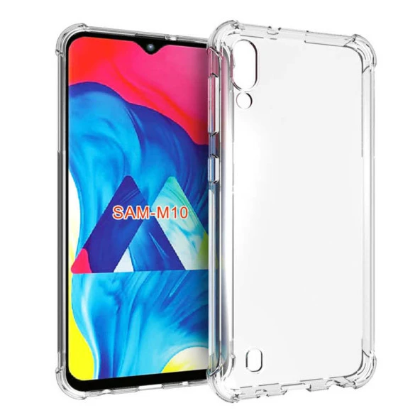 Samsung Galaxy M10 Şeffaf Kılıf Köşelerde Darbelere Karşı Ultra Kalınlık (ANTİSHOCK)