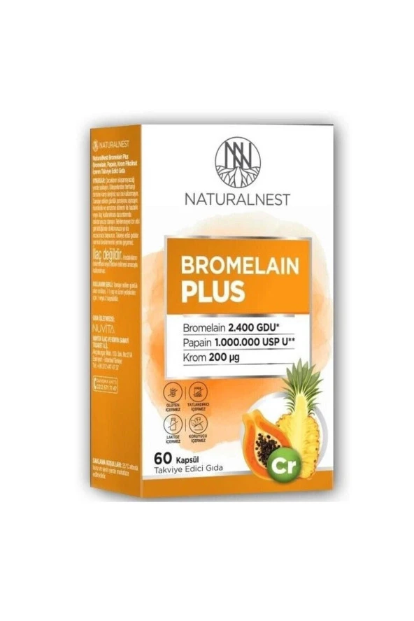 Naturalnest Bromelain Plus 500 mg 60 kapsül