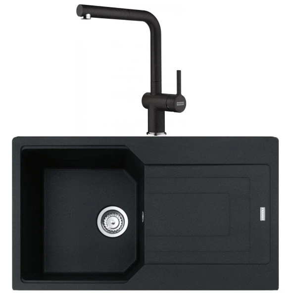 Franke Urban UBG 611-86 Nero Granit Eviye-Active Plus Doccia 2.0 Nero Batarya Seti ürün görseli 1