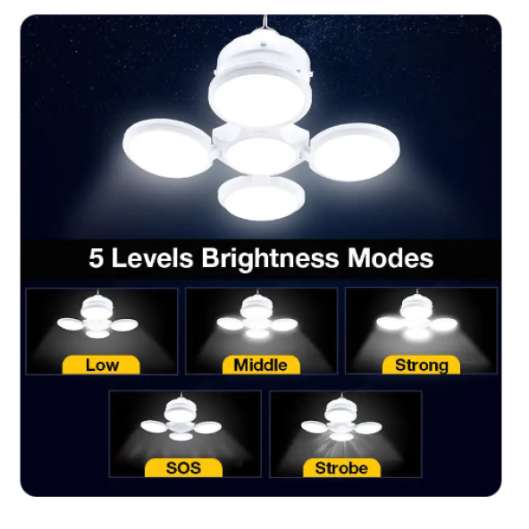 QASUL Solar Güneş Enerji Ve Usb Şarjlı 5 Kanatlı Bahçe Aydınlatma Led Askılı Pratik Lamba - 3