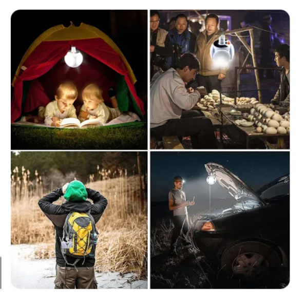 QASUL Solar Güneş Enerji Ve Usb Şarjlı 5 Kanatlı Bahçe Aydınlatma Led Askılı Pratik Lamba - 6