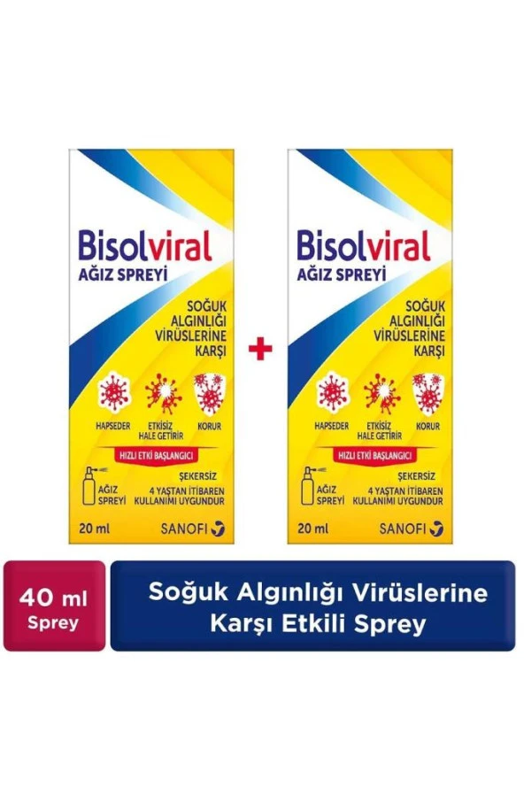 Bisolviral Ağız Spreyi 20 Ml 2'Li PAKET (SKT:05/2025)