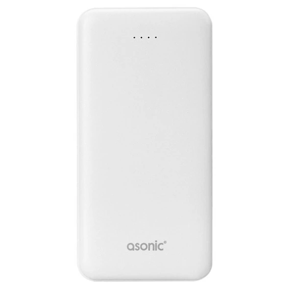 Asonic AS-P10 10000mAh 2*USB Output Powerbank Beyaz Taşınabilir Pil Şarj Cihazı