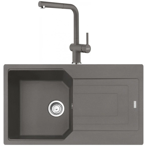 Franke Urban UBG 611-86 Stone Grey Granit Eviye-Active Plus Doccia 2.0 Batarya Seti ürün görseli 1