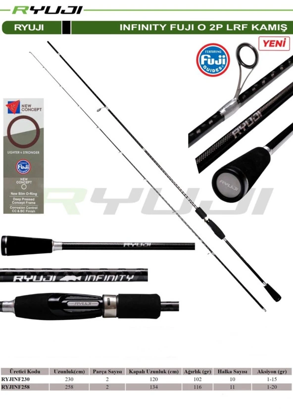 Ryuji Infinity Fuji O 258cm 1-20gr 2 Parça LRF Kamışı - 5