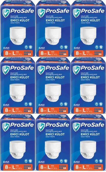 Prosafe Emici Külot Hasta Bezi Büyük-Large 72 Adet (9PK*8)
