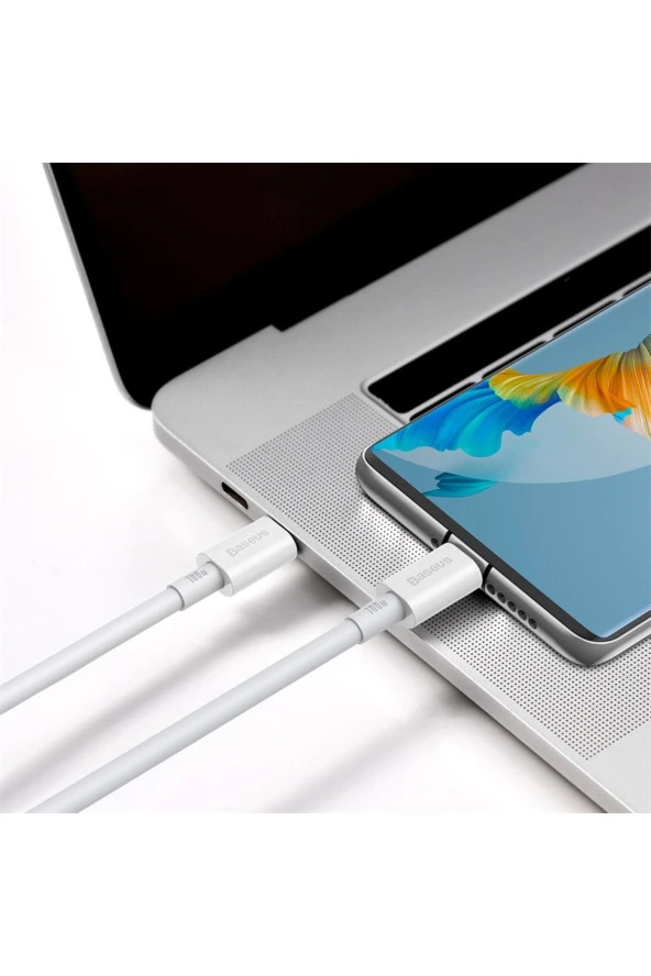 Baseus CATYS-B02 Superior 100W 100 cm PD Type-C Şarj Kablosu Beyaz - 4