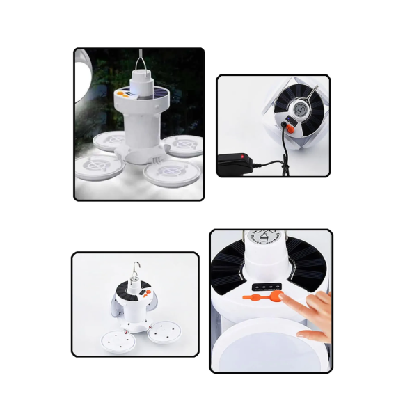 Güneş Enerjili  Taşınabilir Işık Yüksek Güç Şarj Edilebilir Led Lamba Açık hava Aydınlatması - 5