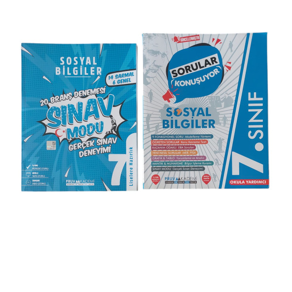 PRUVA AKADEMİ 7.SINIF SOSYAL BİLGİLER SORU BANKASI + SINAV MODU