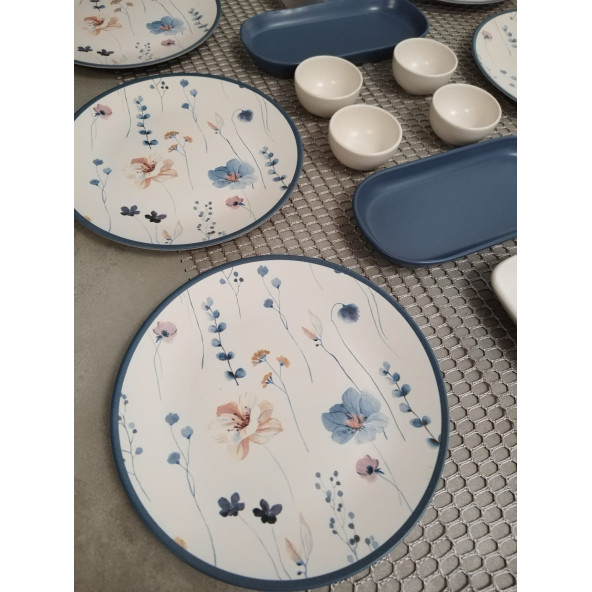 Keramika Takım Kahvaltı Flowers 14 Parça 6 Kişilik - 4