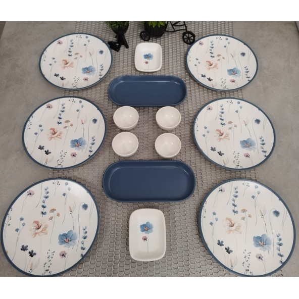 Keramika Takım Kahvaltı Flowers 14 Parça 6 Kişilik - 5