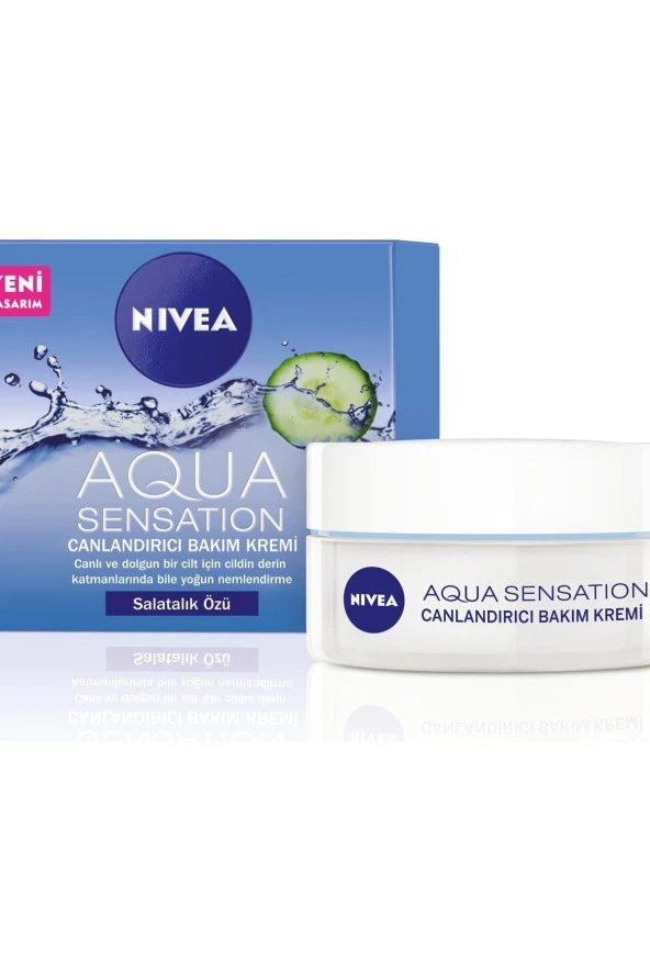 Nıvea Aqua Sensation Canlandırıcı Bakım Kremi (50Ml),Normal Ve Karma Ciltler,Salatalık Özü İle Yoğu