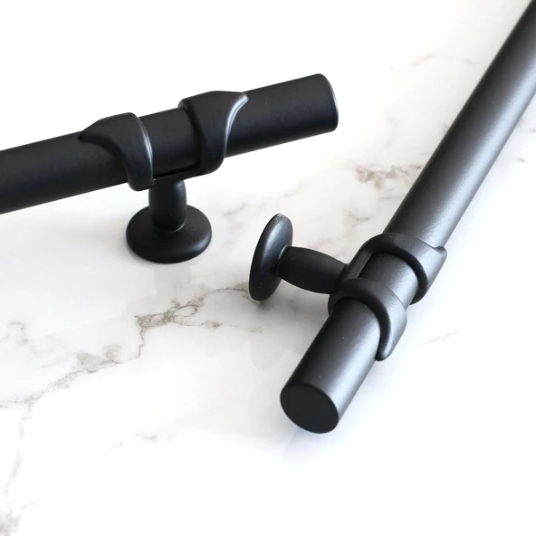 Maça Siyah Metal Kulp 96 mm-9.6 cm Mobilya Çekmece Mutfak Dolabı Dolap Kulpları Kulbu Kulpu - 7