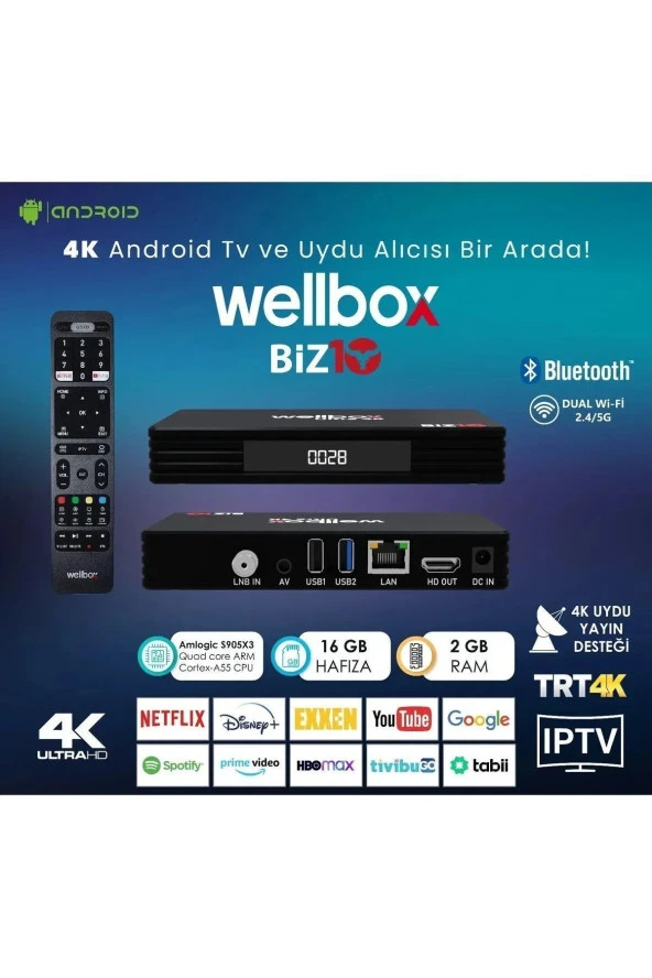 Biz10 4k Android Tv Box Uydu Alıcısı