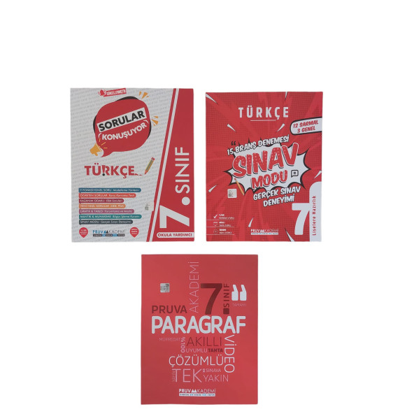PRUVA AKADEMİ 7.SINIF TÜRKÇE 3 KİTAP SET