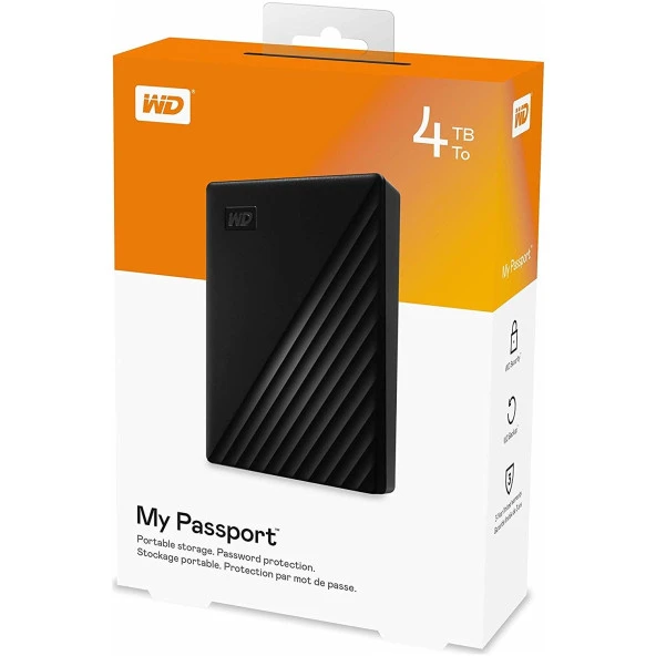 WD 4TB 2.5" MyPassport WDBPKJ0040BBK-WESN USB 3.0 Harici Harddisk