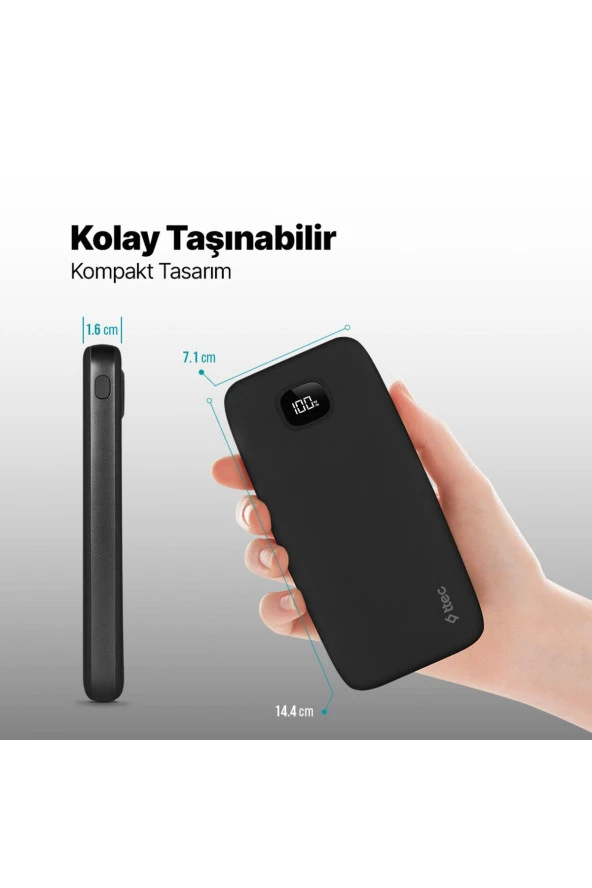 Ttec 2BB205S ChargeUp LCD 10.000 mAh Taşınabilir Şarj Aleti / Powerbank - 6