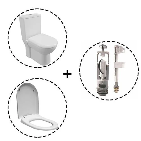 Serel Friendly Duvara Sıfır Klozet Seti 4 Parça SET.6775STS110H - 2