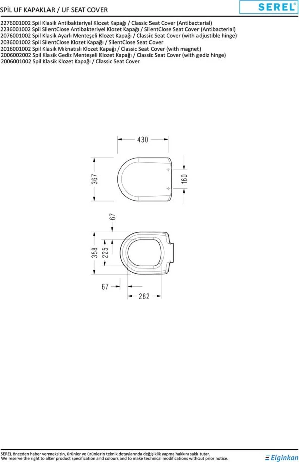 Serel Friendly Duvara Sıfır Klozet Seti 4 Parça SET.6775STS110H - 5