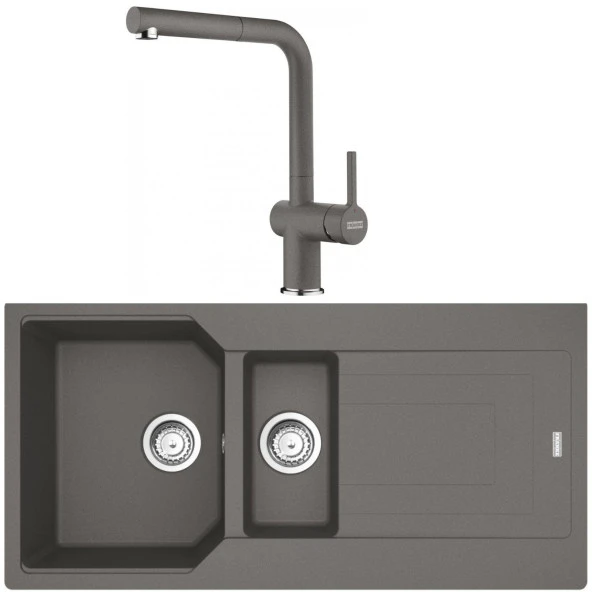 Franke Urban UBG 651-100 Stone Grey Granit Eviye-Active Plus Doccia 2.0 Batarya Seti