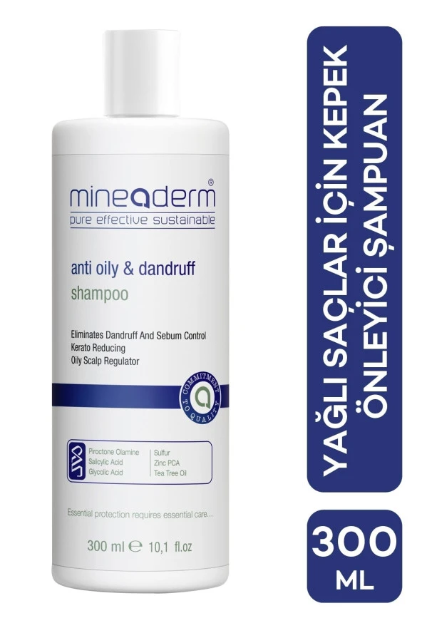 Mineaderm Anti Oily & Dandruff Shampoo Yağlanma ve Kepek Karşıtı Şampuanı