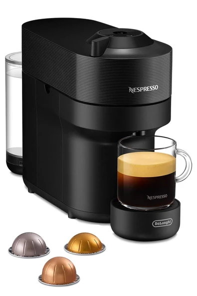 Nespresso De'Longhi ENV90.B Vertuo Pop, Kahve Kapsül Makinesi, 4 Fincan 1350W, Meyan Kökü Siyahı