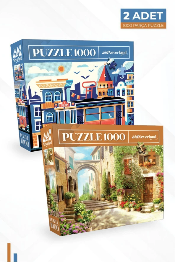 Neverland 2 ADET 1000 PARÇA PUZZLE - OLD STREET ve İSTANBUL - NL440-364