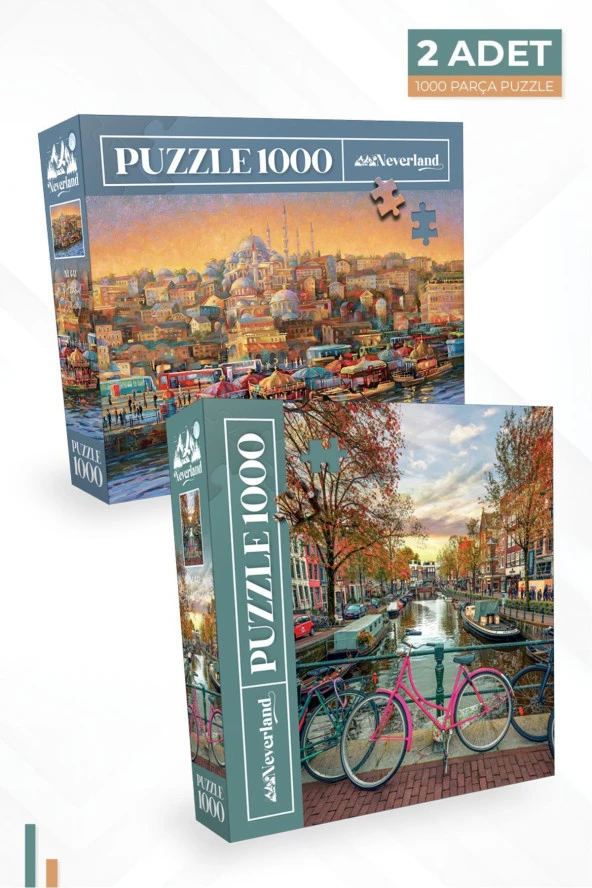 Neverland 2 ADET 1000 PARÇA PUZZLE - AMSTERDAM ve İSTANBUL EVENİNG - NL442-441