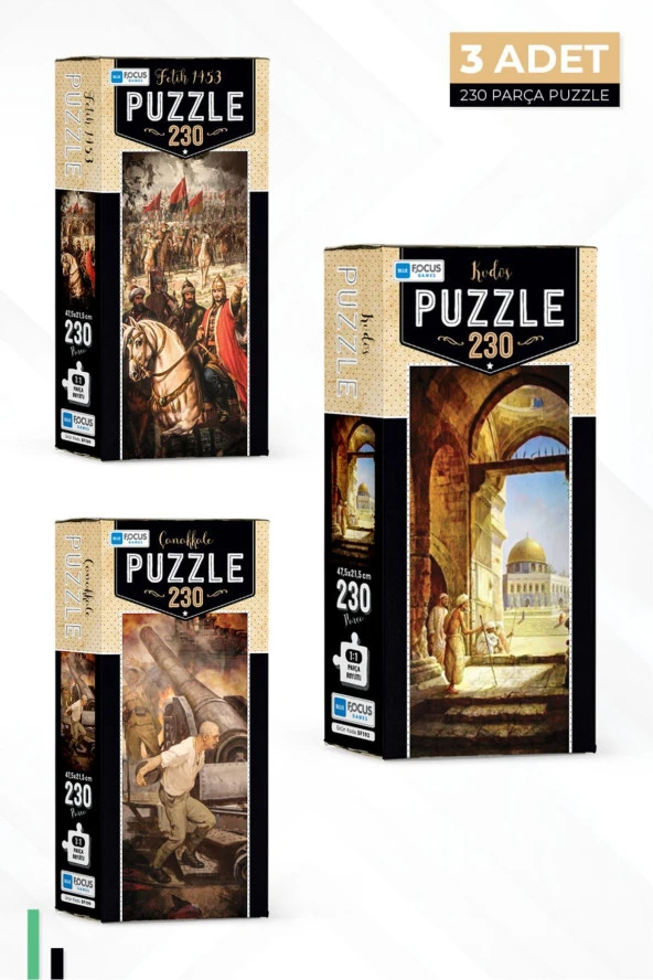 Blue Focus 3 ADET 230 PARÇA PUZZLE - FETİH 1453 VE KUDÜS ve ÇANAKKALE- BF189-190-192