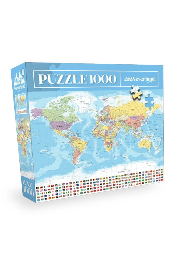 Neverland 1000 Parça Puzzle NL376 - World Map-ı (DÜNYA HARİTASI-I)