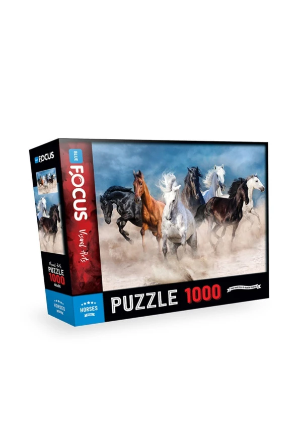 Blue Focus  1000 Parça Puzzle BF293 - Atlar (Horses)