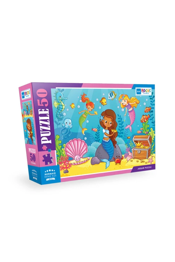 Blue Focus 50 Parça Puzzle - Deniz Kızı (MERMAİD)