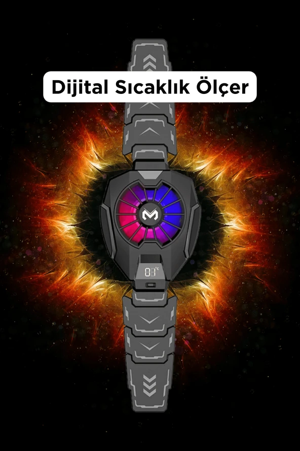 DL05T Dijital Göstergeli Tablet Soğutucu Gamer Oyuncu Radyatör 30 Watt Soğutma Fanı - Resim 4