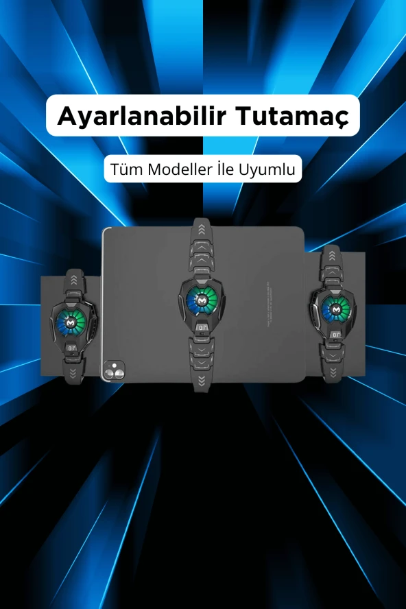 DL05T Dijital Göstergeli Tablet Soğutucu Gamer Oyuncu Radyatör 30 Watt Soğutma Fanı - Resim 5