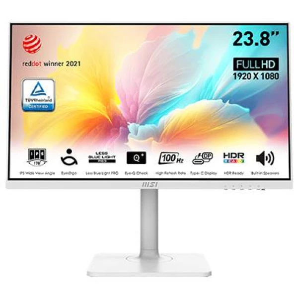 MSI 23.8" MODERN MD2412PW 1920x1080 (FHD) 16:9 FLAT IPS 100HZ 1MS ADAPTIVE-SYNC PIVOT TYPE-C MONITOR