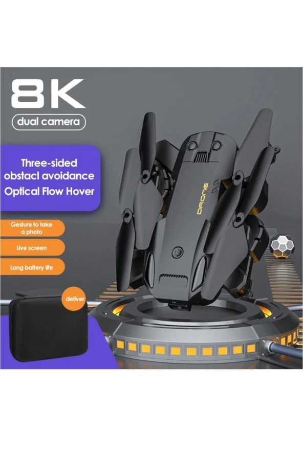 Astro 1080P HD Kameralı Drone Katlanabilir Taşıma Çantalı 4 Pervaneli Havada Stabil Kalma Sensörlü - 4