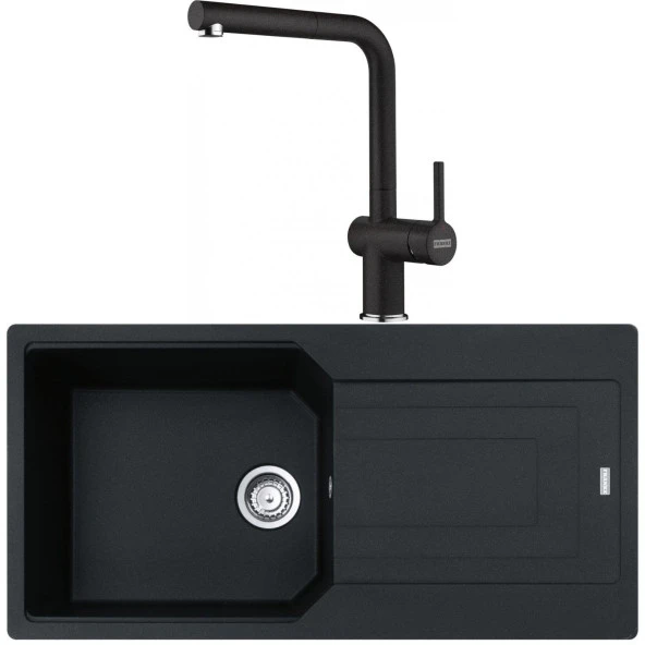 Franke Urban UBG 611-100 Nero Granit Eviye-Active Plus Doccia 2.0 Batarya Seti