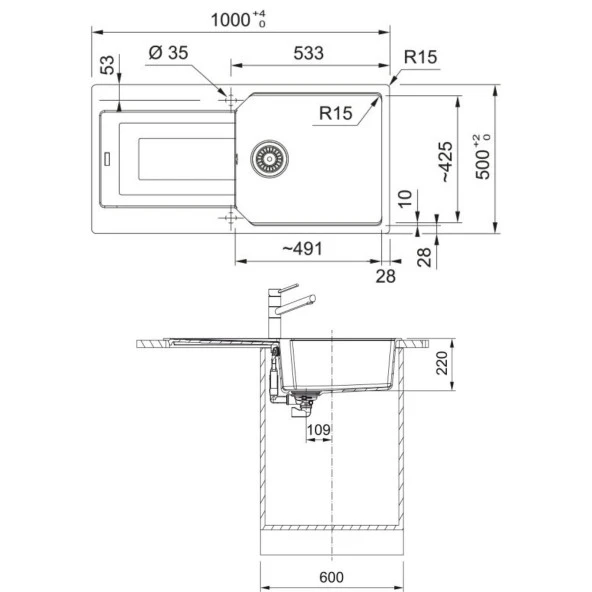 Franke Urban UBG 611-100 Nero Granit Eviye-Active Plus Doccia 2.0 Batarya Seti - 4