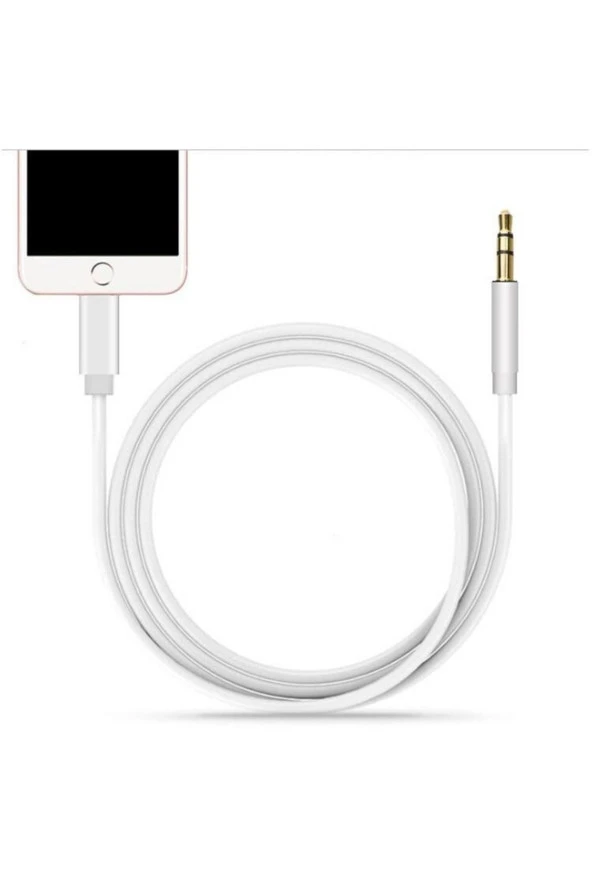 Iphone 7 8 X Max 11 12 Pro Uyumlu Lightning To Aux Kablo 1mt Araç Müzik Kulaklık Ses Aux Dönüştürücü - Resim 2