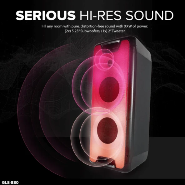 Gemini GLS-880 Taşınabilir Işıklı Bluetooth Hoparlör - 2