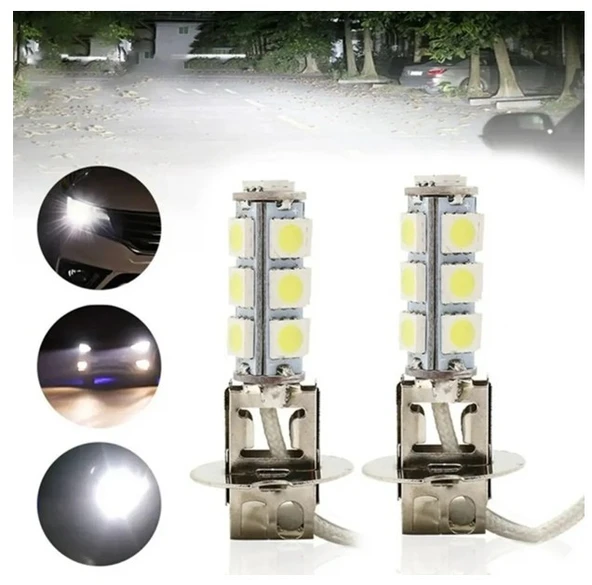 2 Adet H3 Far Ampulü 18 Ledli 6000k 12v 100/90w - 2
