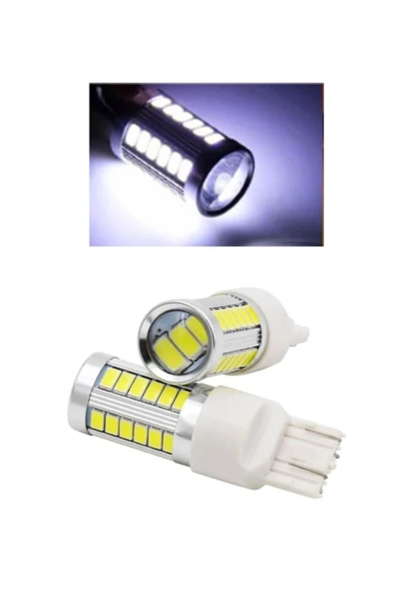 2 Adet T20 Led Ampul Mercekli 33 Ledli Çift Duy Beyaz